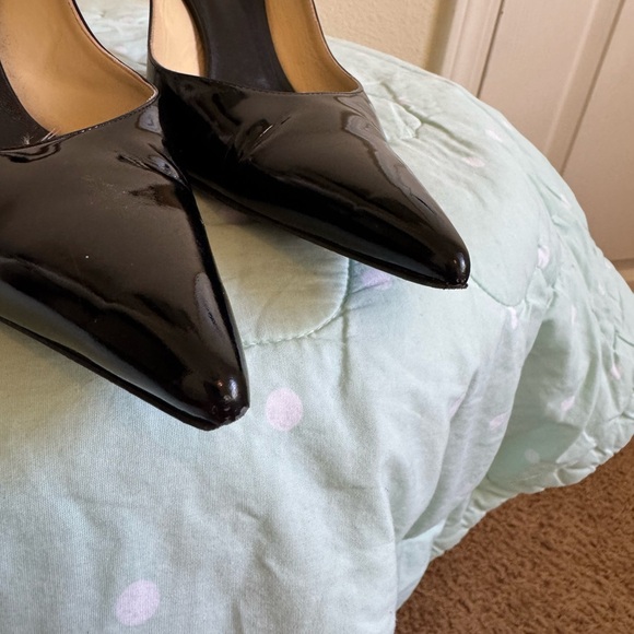 VINTAGE Versace Black Sling back Heels Womens size 37 1/2 - Picture 10 of 16